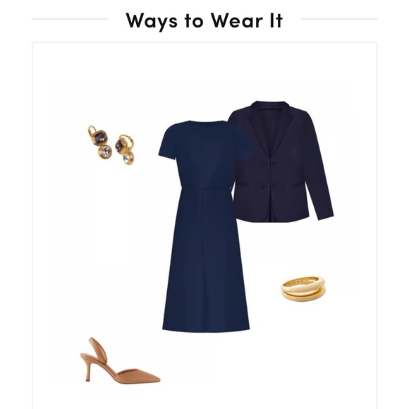 Ann Taylor Petite Two Button Blazer in Stretch Cotton, Navy Blue - Picture 8 of 8